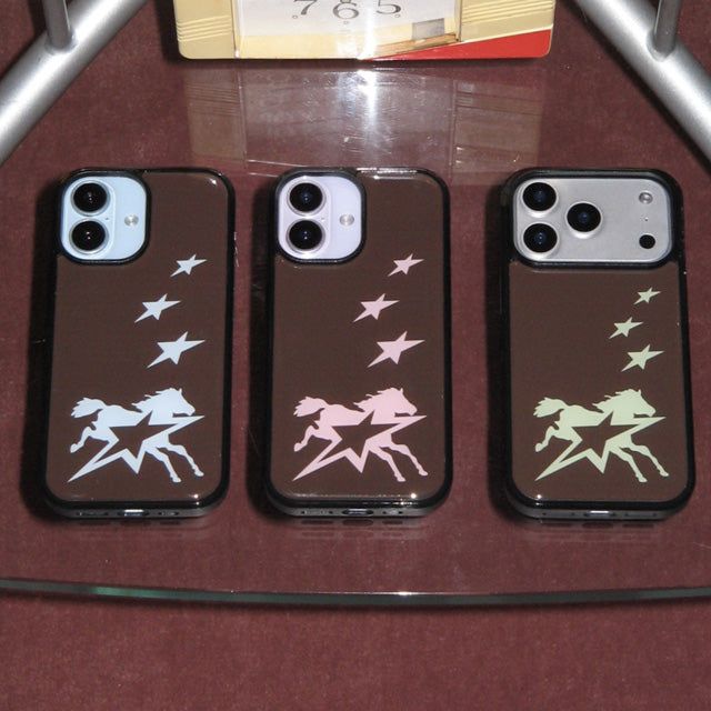 Horse Star Matcha Brown Vintage Case