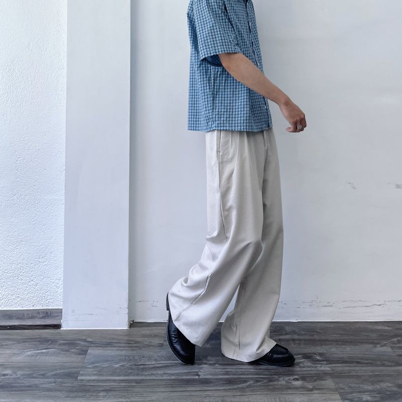 Mist Silver Pleated Pants