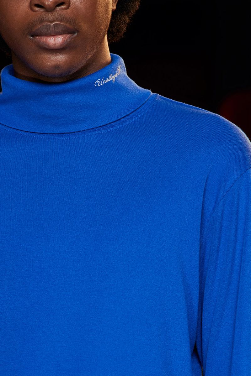 TURTLENECK KNIT T SHIRT / BLUE