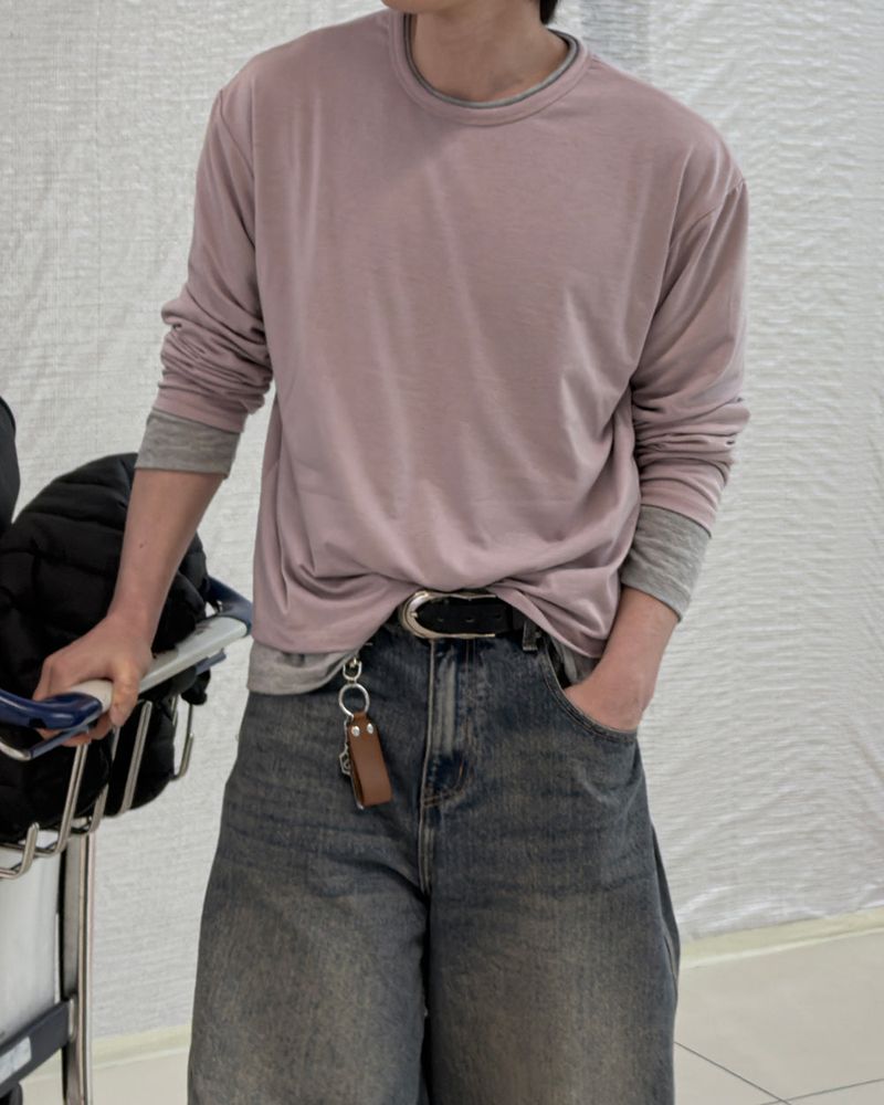 Silky Basic Layered Long Sleeve T-Shirt
