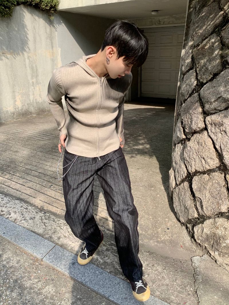 Kennen Spray Hooded Knit Zip-Up 2C