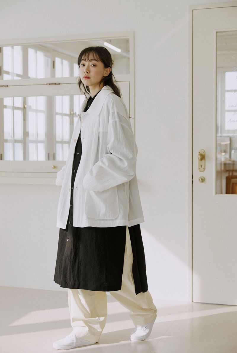 unisex duffle jacket white