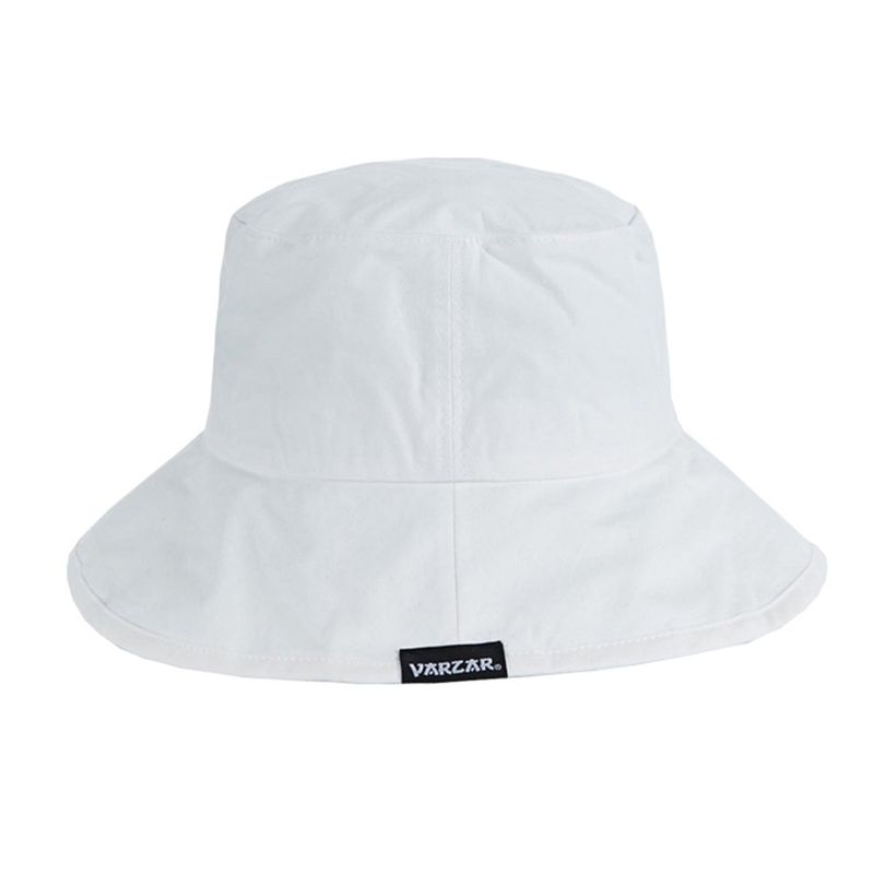 wide brim washing bucket hat white