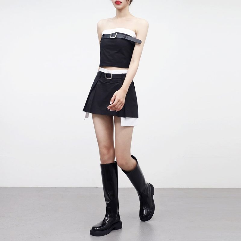 [NONCODE] Artify Coloring Tube Top + Pleated Skirt (Belt Set)