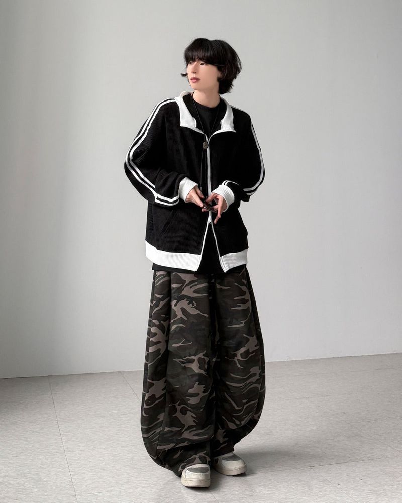 Keria Waffle Track Zip-up