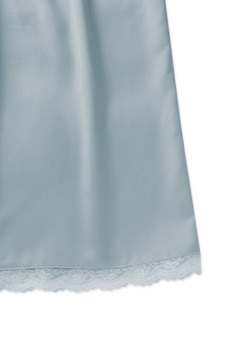 Satin midi skirt_skyblue
