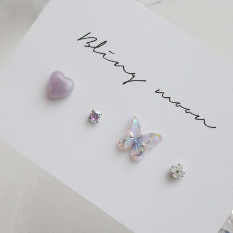 [4 set] jelly butterfly piercing set