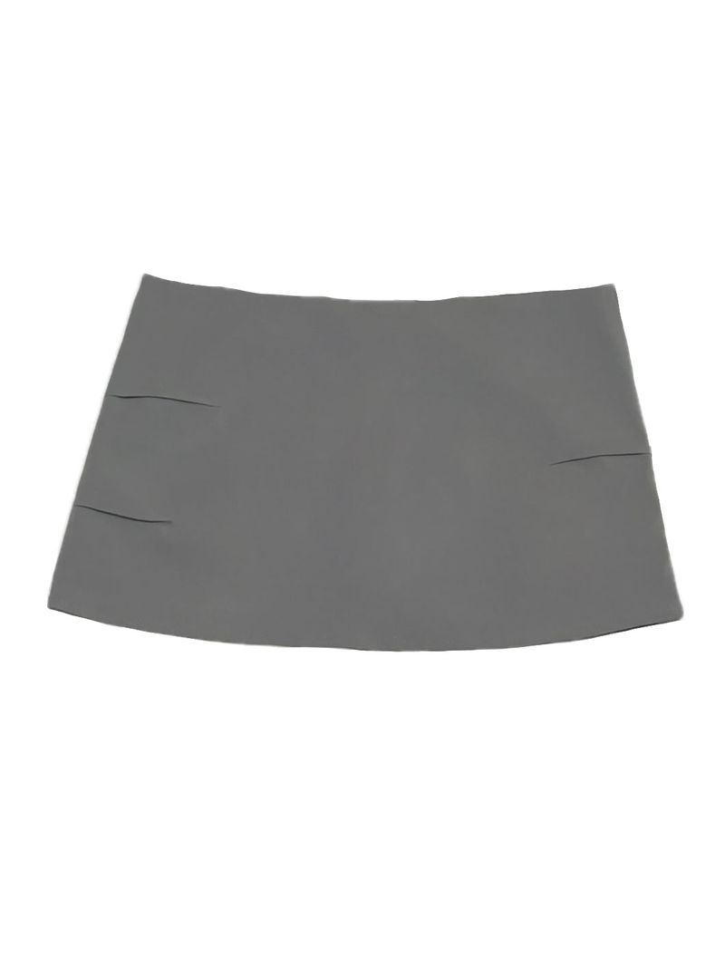 Pintuck Mini Satin Skirt