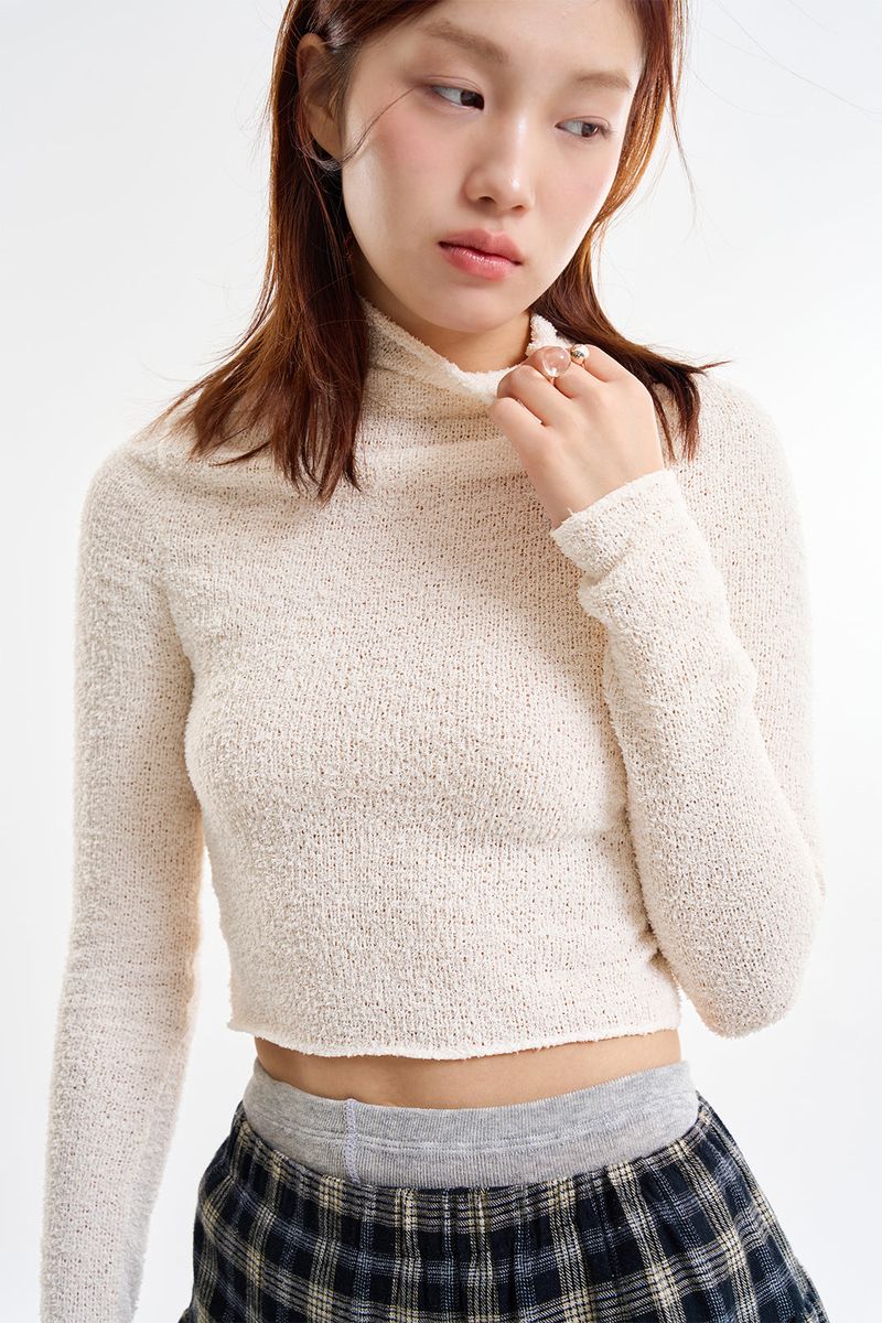 Mila fuzzy knit turtleneck top