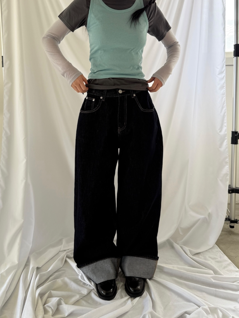 roll up non fade jeans