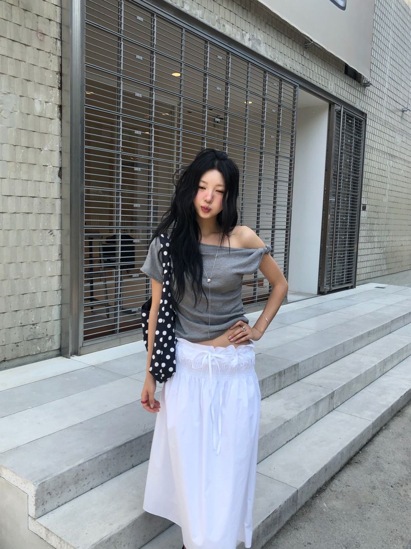 Rose Shirring Skirt