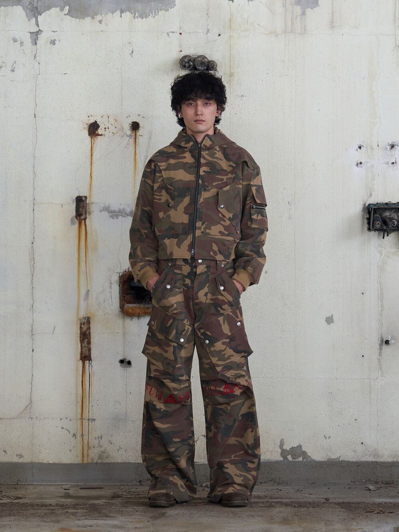 Circle Denim Bomber Jacket (Camo)