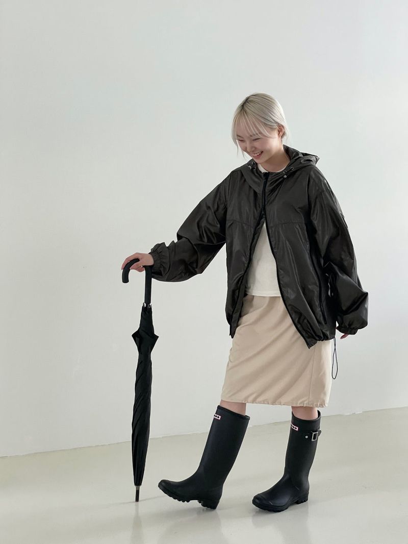 Glossy string windbreaker jk