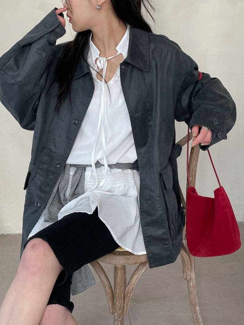 [unisex] Vintage Work Overfit Half Jacket