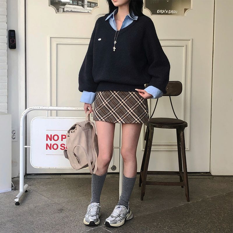 [BELLIDE MADE] キンシャモヘアVネックルーズフィットニット
