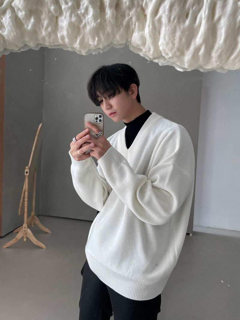 MJ Overfit Masion V Neck Knit (6color)
