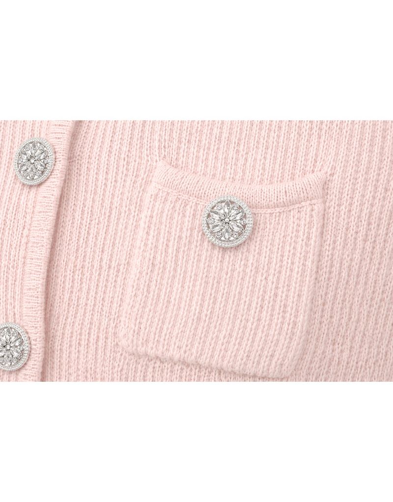 Kaley Cap Sleeve Button Summer Knit Cardigan Pink