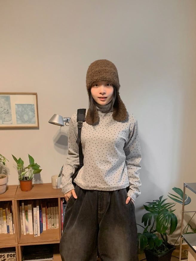 Helgue Wool Button Knit Beanie