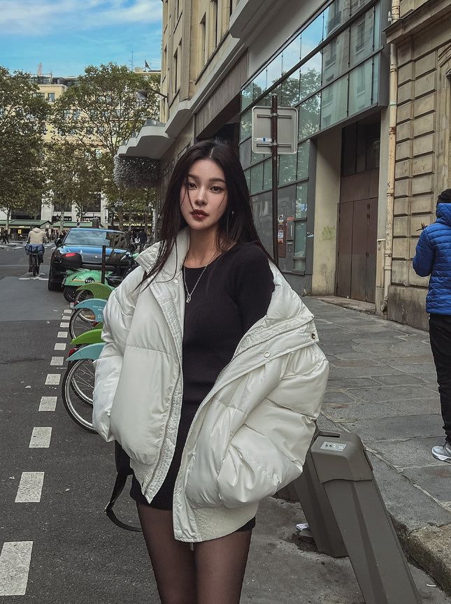 Ote High Neck Crop Puffer Padding