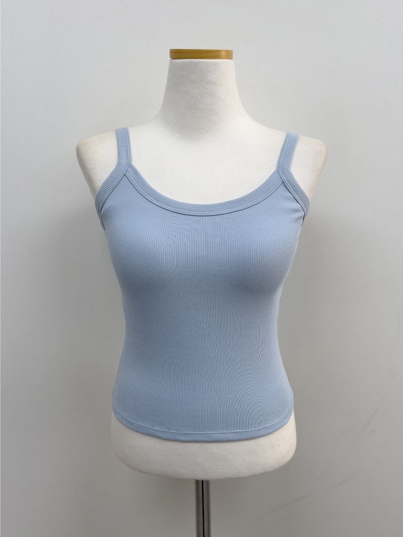 Ribbed U-neck Bra Top Sleeveless