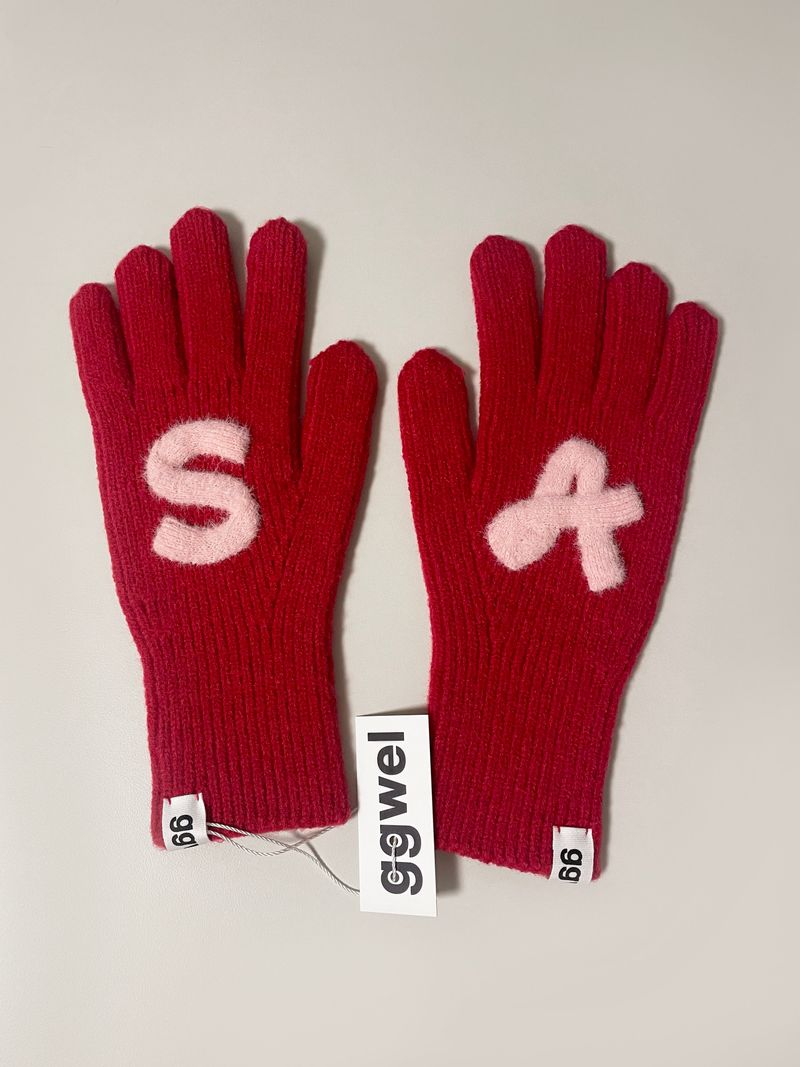 CUSTOM INITIAL KNIT RIBBON GLOVES