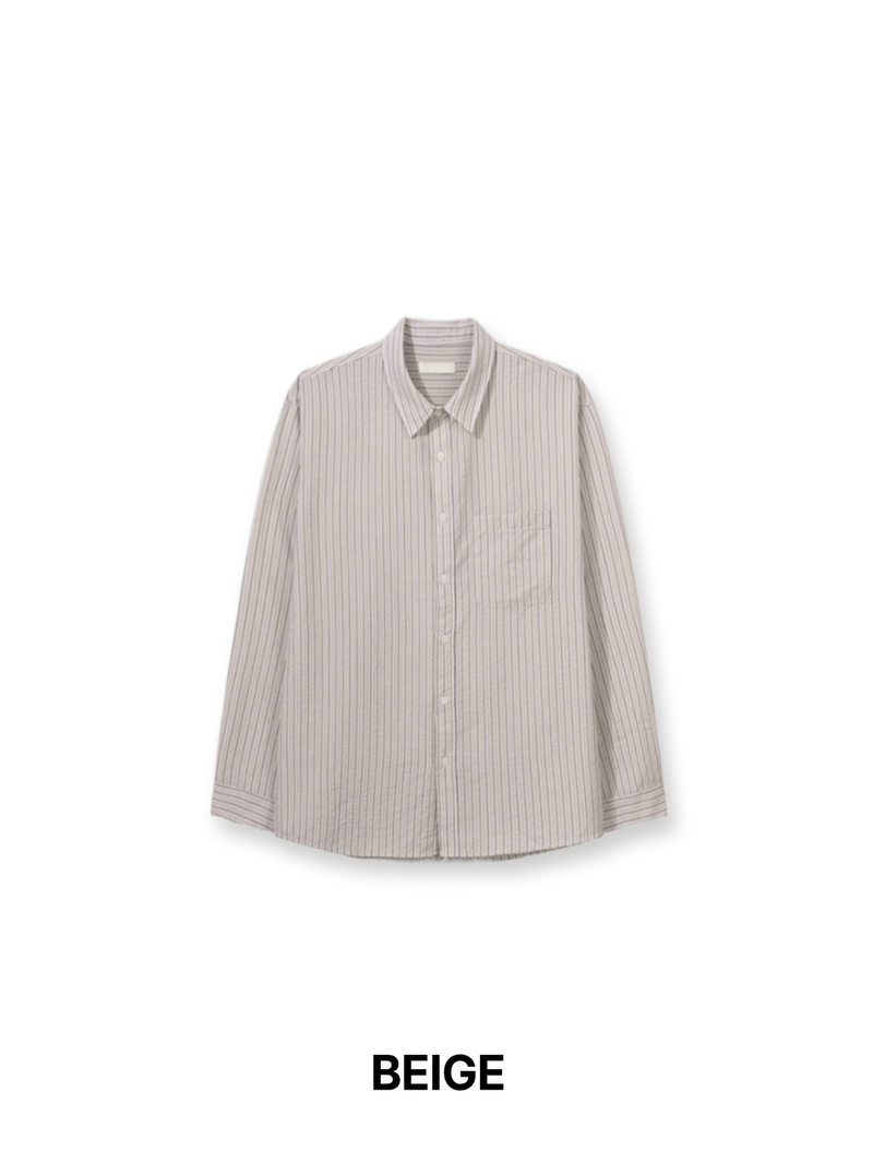 SY Relaxed Fit Seersucker Stripe Shirt (4C)