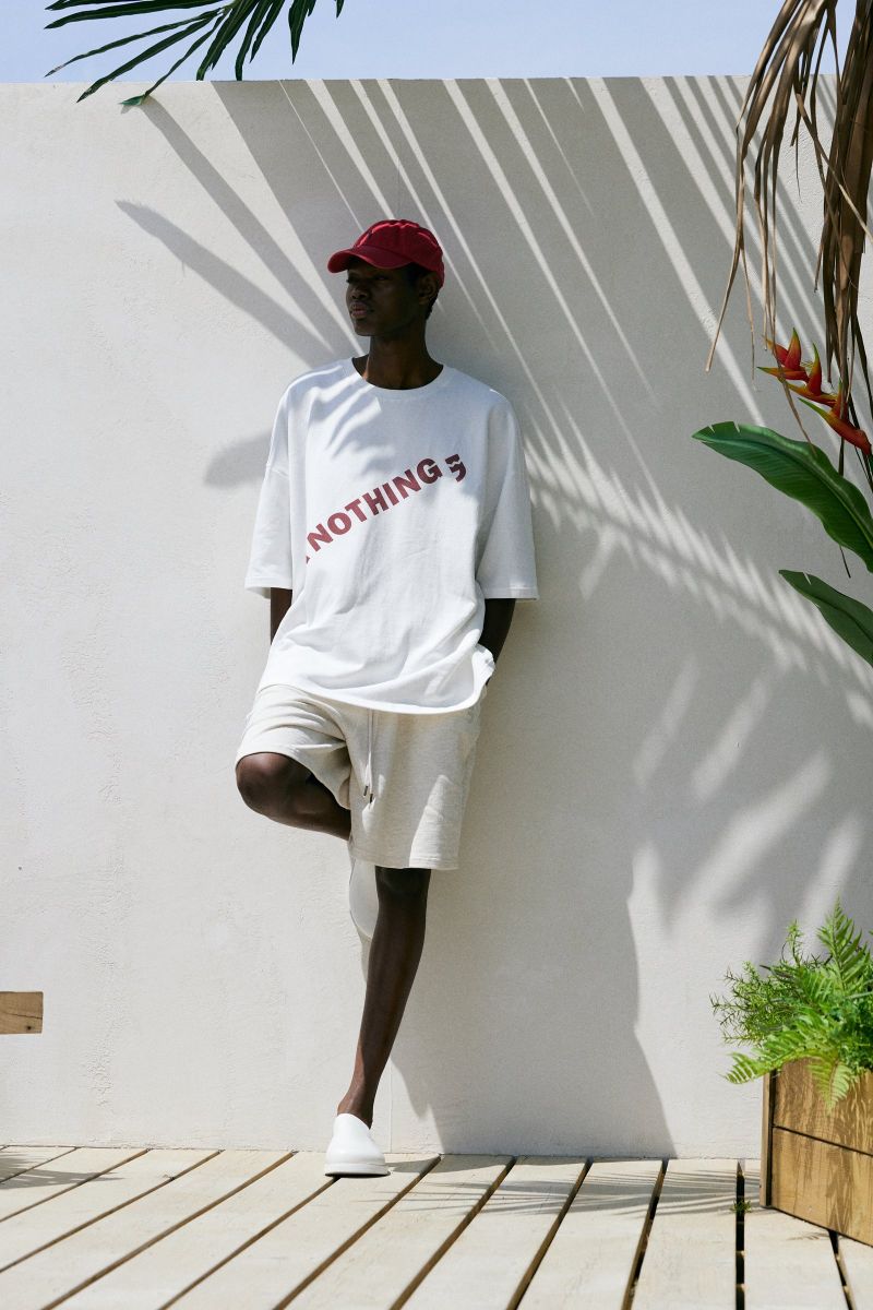 DIAGONAL PIN-KNIT 1/2 BOX TEE (Off-White)