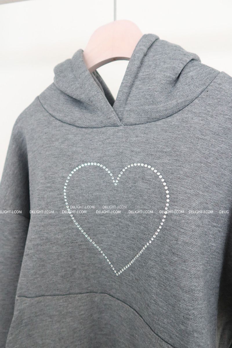 Heart Cubic Napping Hooded & Jogger Two-Piece Set