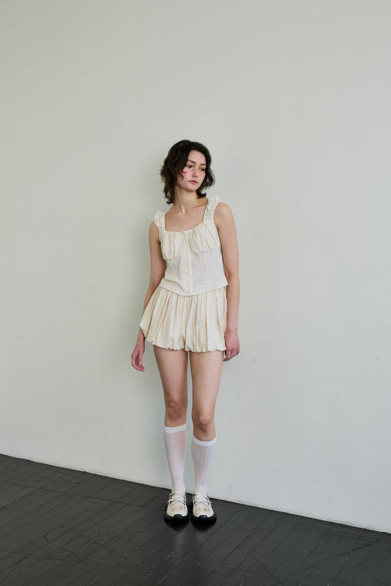 CUDDLY BALLOON SKIRT PANTS / BEIGE
