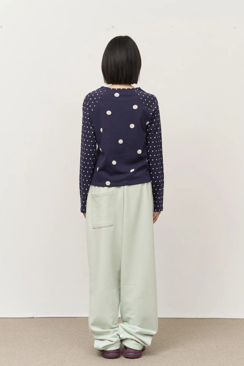 (W) Greek Dot Raglan Top