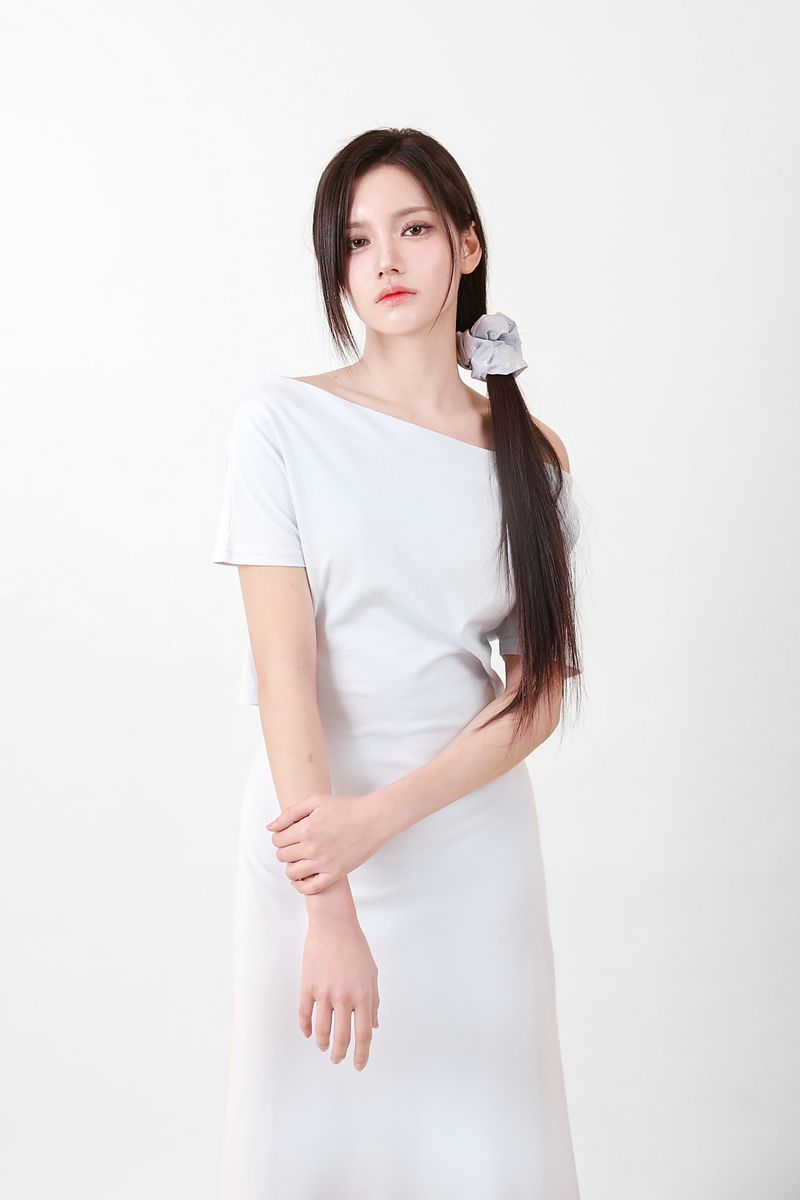 Off-Shoulder Slit Long Onepiece Sky Blue