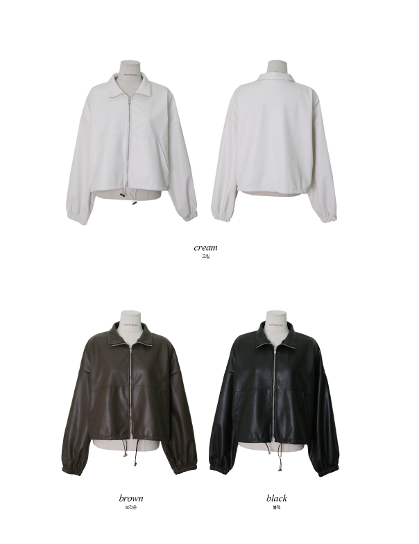 ストッパークロップレザージャケット(3color)