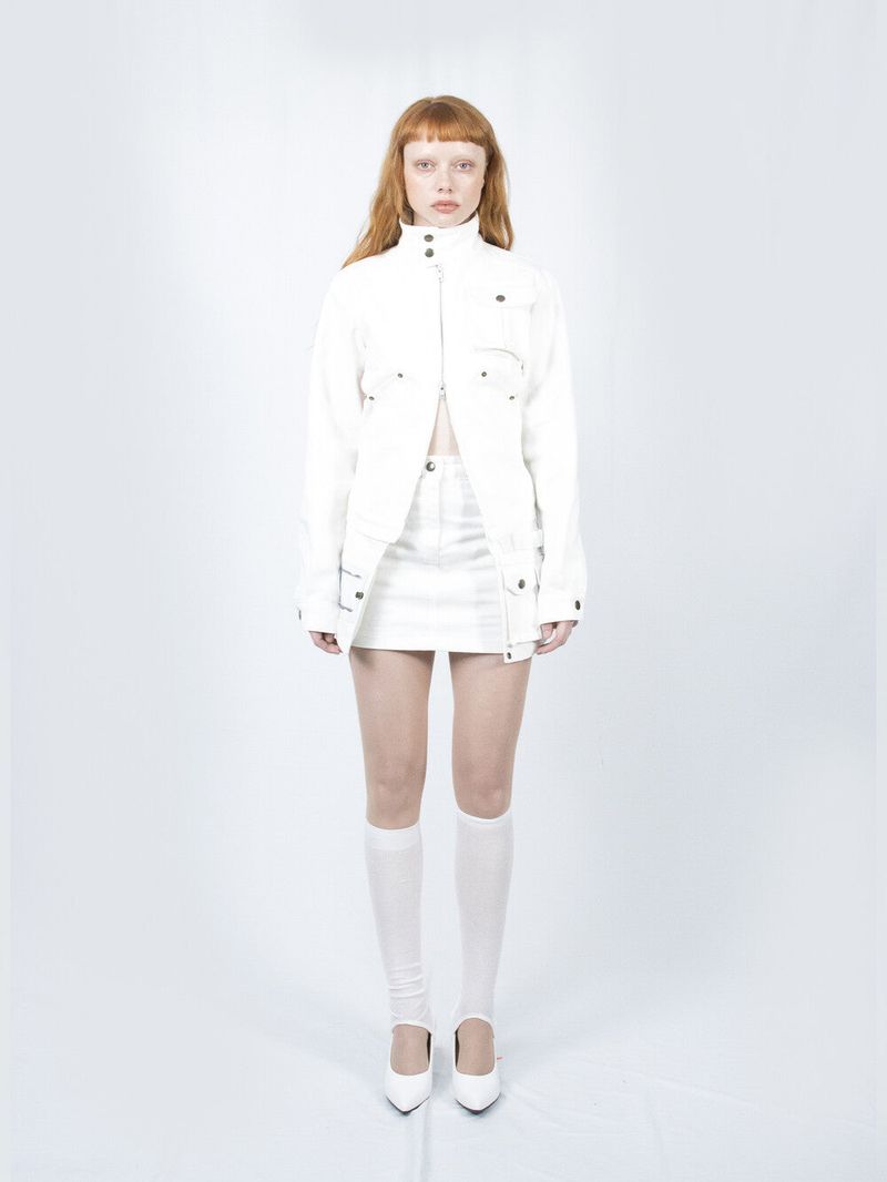Circle Denim Jacket (White)