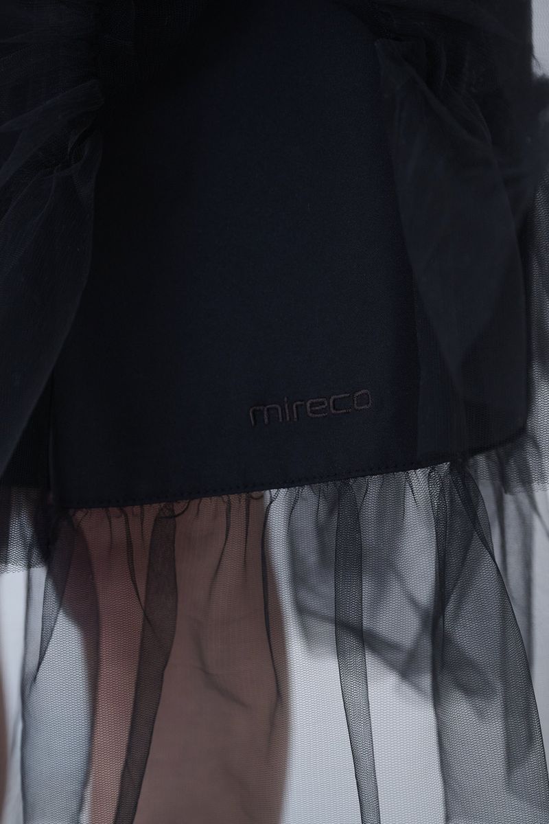 TULLE FRILL MIDI SKIRT BLACK