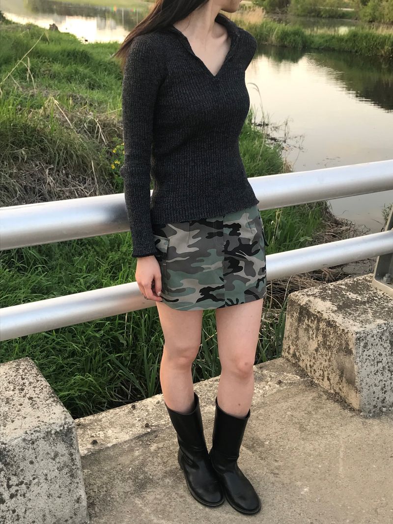 Military cargo mini skirt