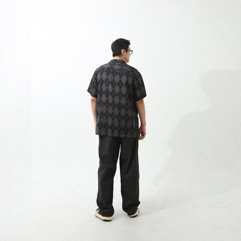 ARGYLE FUNK HALF SHIRTS BLACK