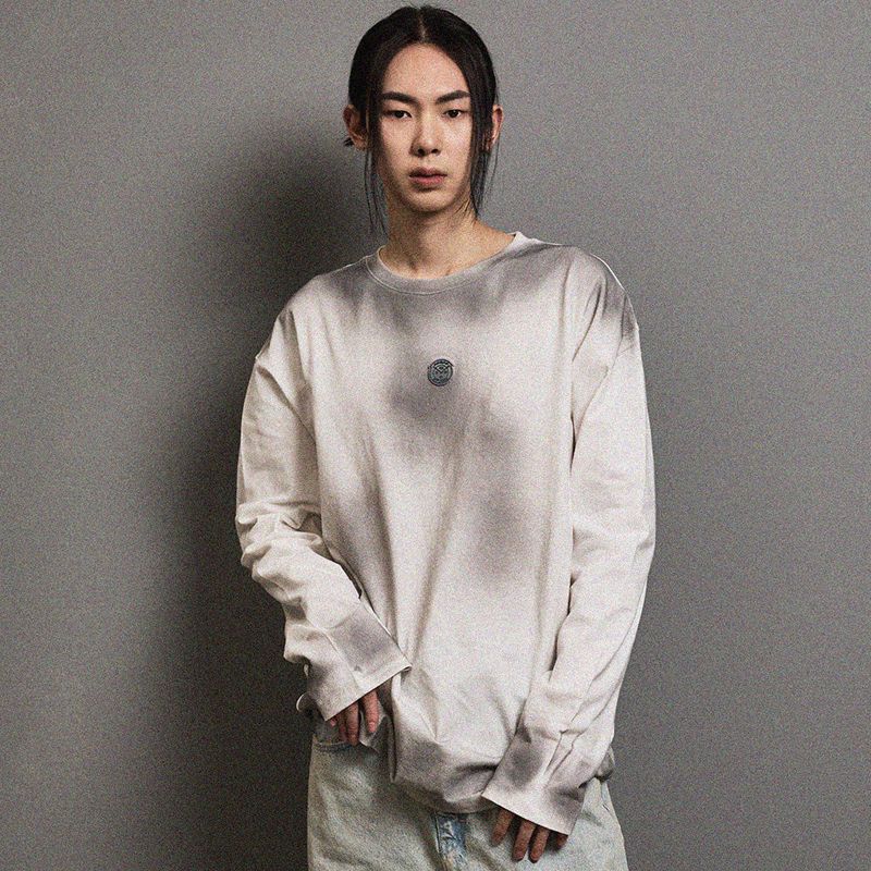 FFEFFSTUDIO（フェフスタジオ）の「Stain washed signature long tshirts (Ivory)（Tops）」