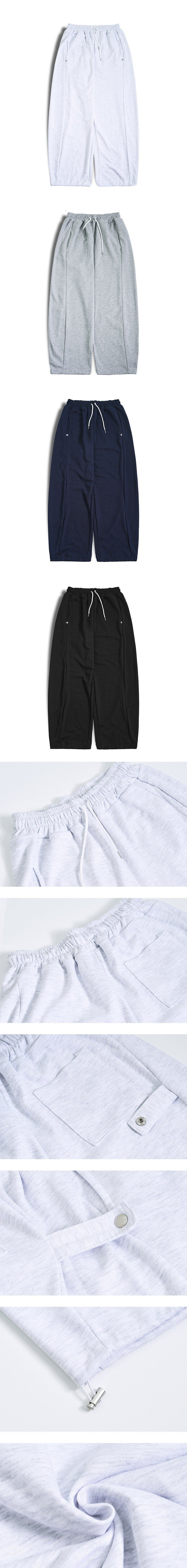 [Unisex] Side strap wide sweat pants(4color)
