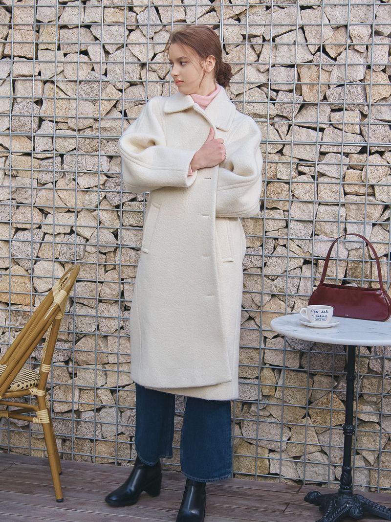 SINGLE LONG COAT_IVORY