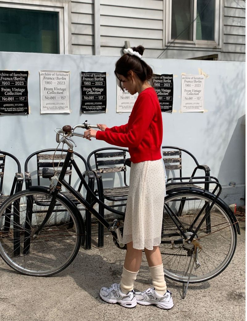 fine dot midi skirt
