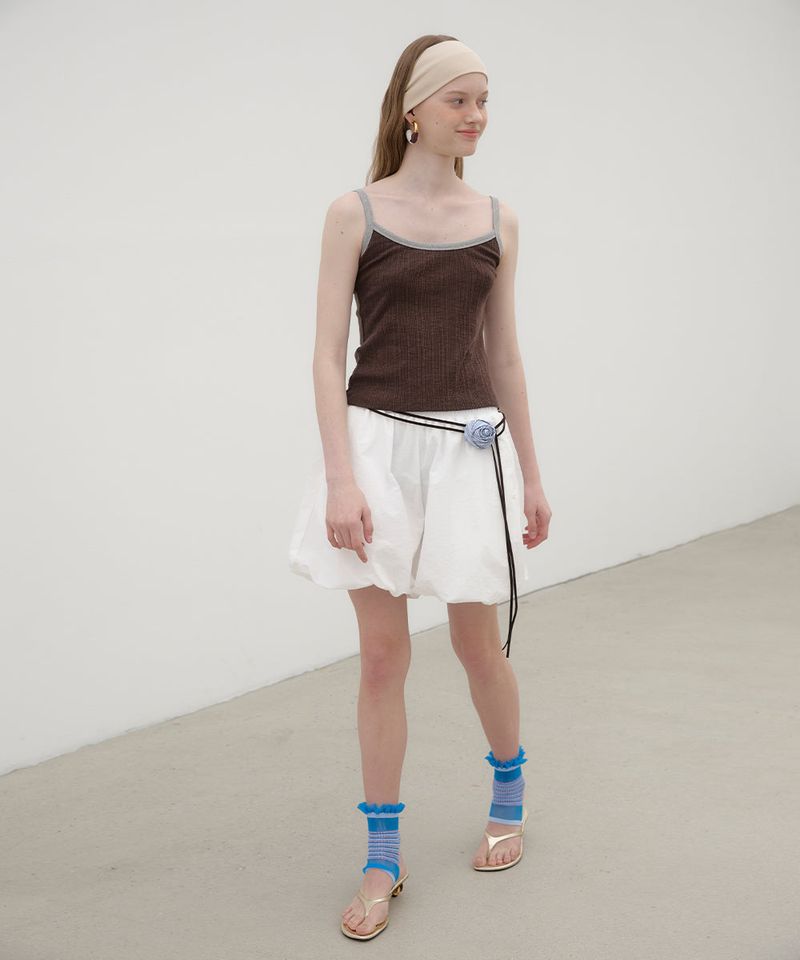 Ringer Sleeveless Top - Brown/Grey