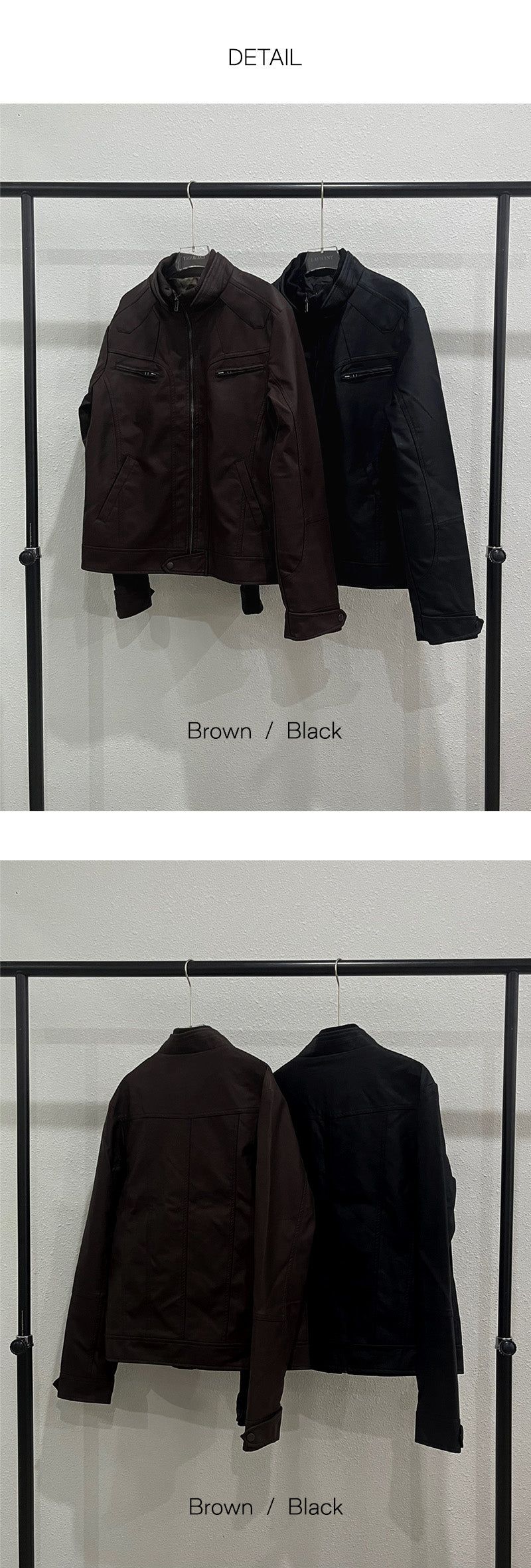 [PROMOTION] Leather zipper biker jacket(2color)