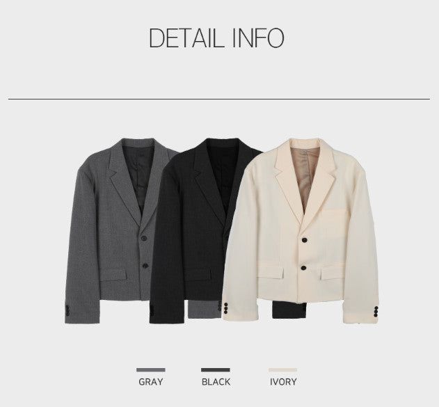 Youth Over Fit Crop Blazer (3color)