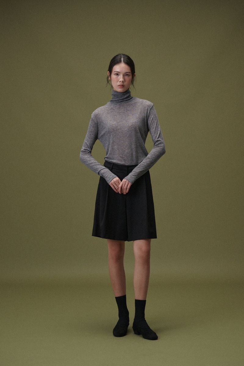 PLAT DU JOUR(プラドゥジュール)の「Boy wool half pants (Black)(Pants)」