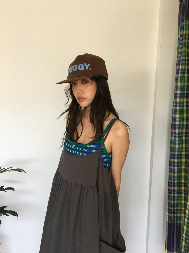 Pobi Striped Button Sleeveless (2color)