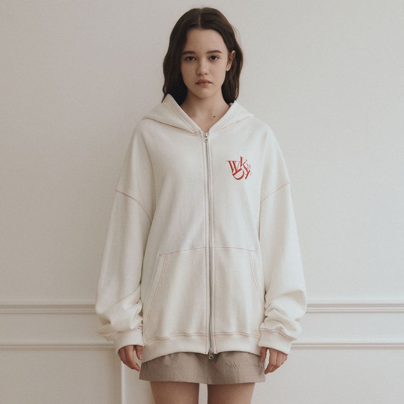 Logo Stitch Hood Zip-up [2 Color]