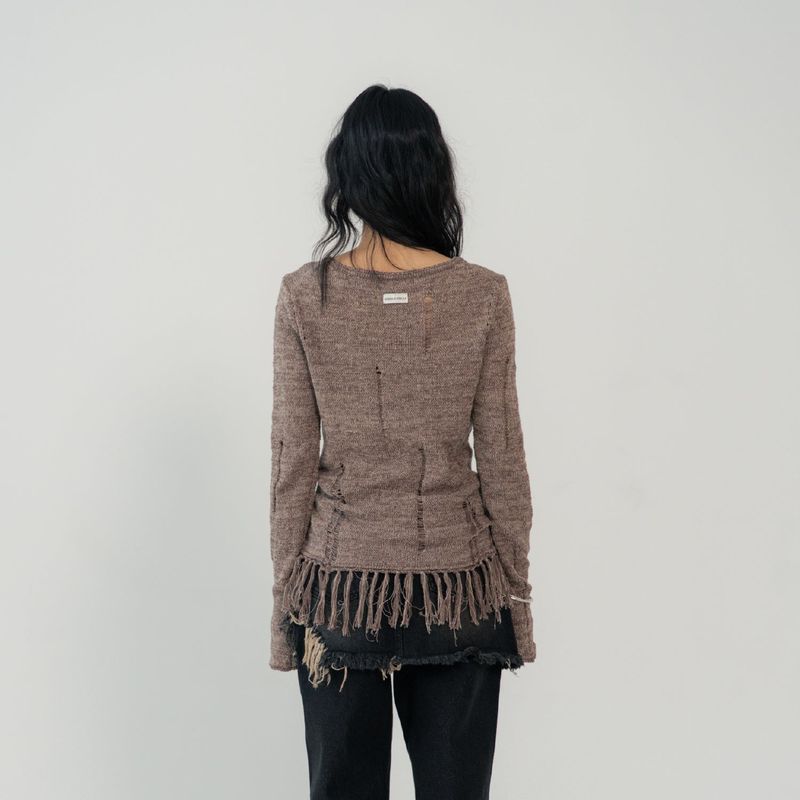 VINTAGE FRINGE KNIT (MOCHA)