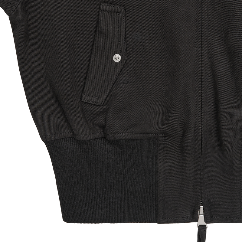 BANDING CROPPED COTTON JACKET (BLACK)