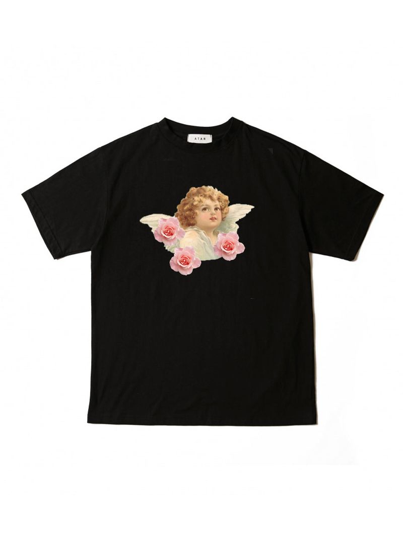 ATAR（アタル）の「ベイビーエンジェルプリントワイド半袖Tシャツ（トップス）」