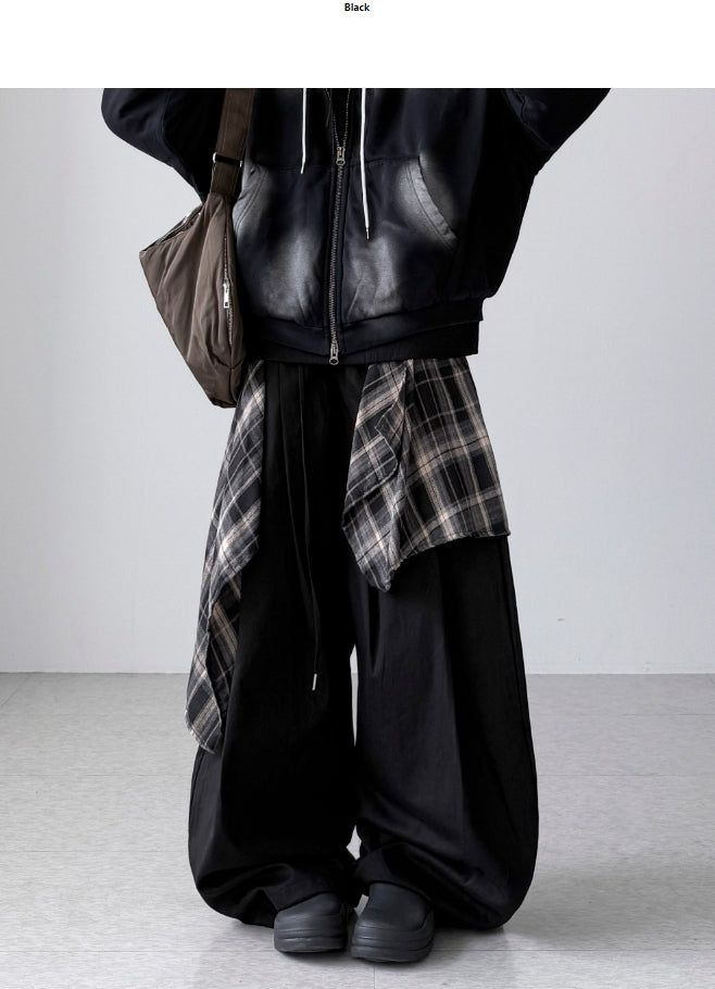 Checkered Layered Balloon Pants